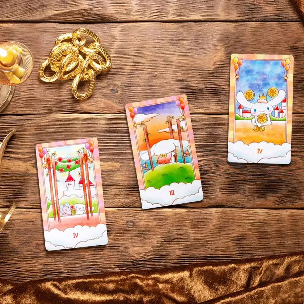Melody Kuromi Cinnamoroll Cards Tarot Divination Star sign Hello Kitty Sanrio Melody 78 Cards Board Game Deck Oracle Card Party 5