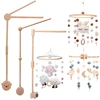 Baby 0-12 Months Beech Wood Bed Bell Bracket Mobile Hanging Rattles Toy Hanger Baby Crib Mobile Bed Bell Protection Holder  1