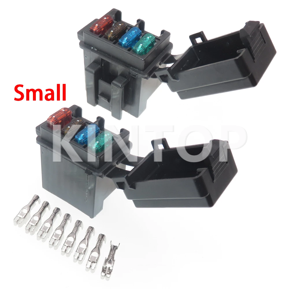 1 Set 4way Mini Inline Blade Type Fuse Holder With Crimp Terminal