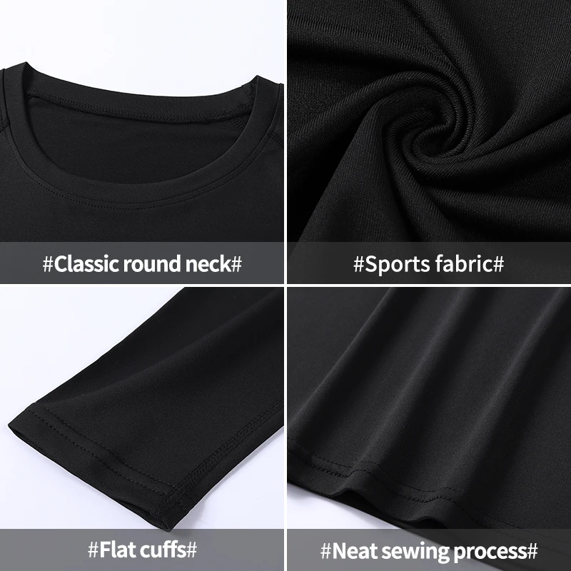 Fitness Clothes Men'S Quick-Drying Long-Sleeved Sports Underwear Suit Football Training Basketball Base Ski Four Seasons