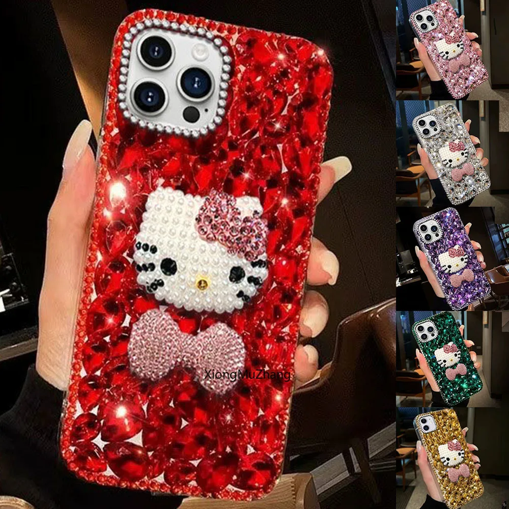 Für Nothing Phone 3A Lite 3A Pro 3A 4A Pro 4B 2A Plus 1 CMF Phone 2 Pro 1 Glitzernde Diamant-Hello-Kitty-Handyhülle