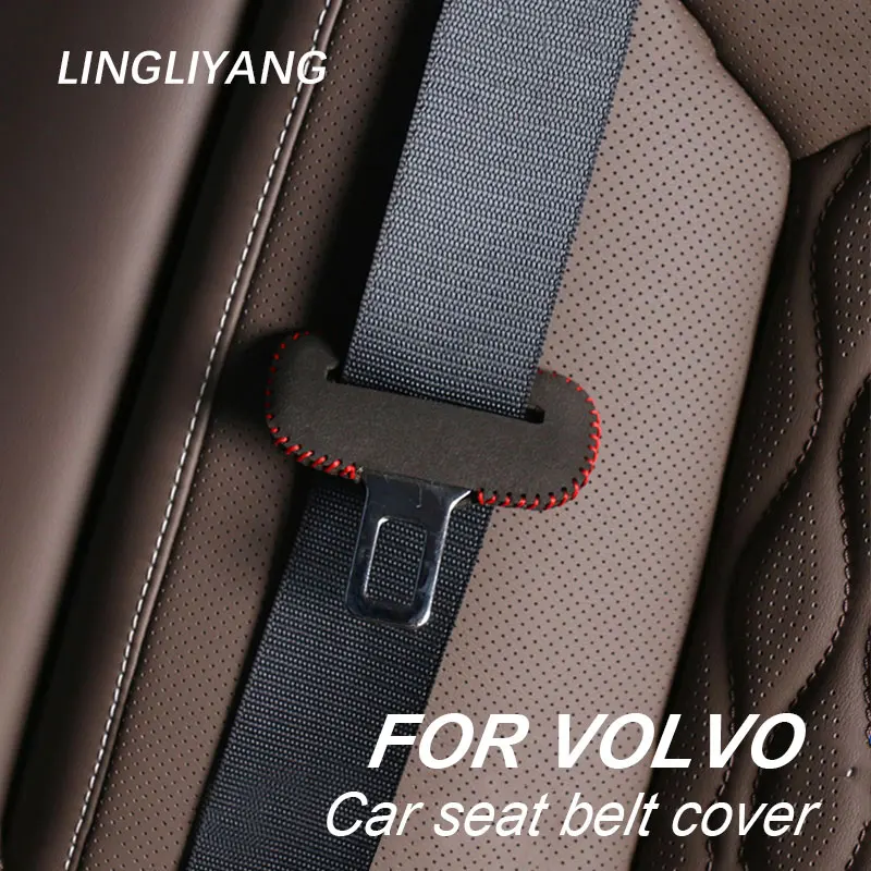 For volvo xc60 xc90 S90 V90CC S60 V60CC V40 S80 XC40 xc70 v50 c40 flip fur  safety belt buckle protection cover Car accessories