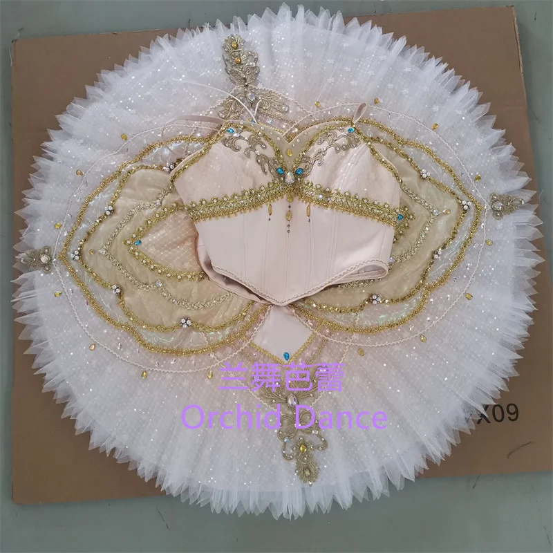 

Elegent Custom Size High Quality Professional Custom Size Classical Adult Girls Golden Bird Ballet Tutu Costumes