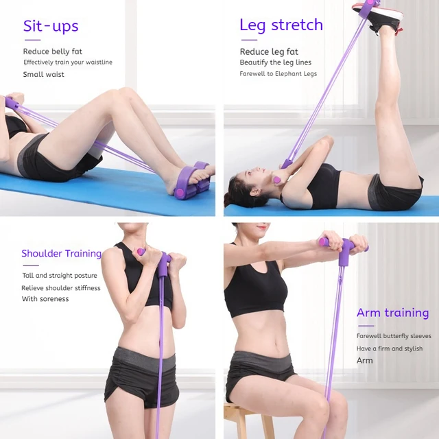 6-Tube Resistance Band Multi Function Tension Rope Fitness Bands 6-Tube Elastic Yoga Pedal Puller For Sports Exercises At Gym 2