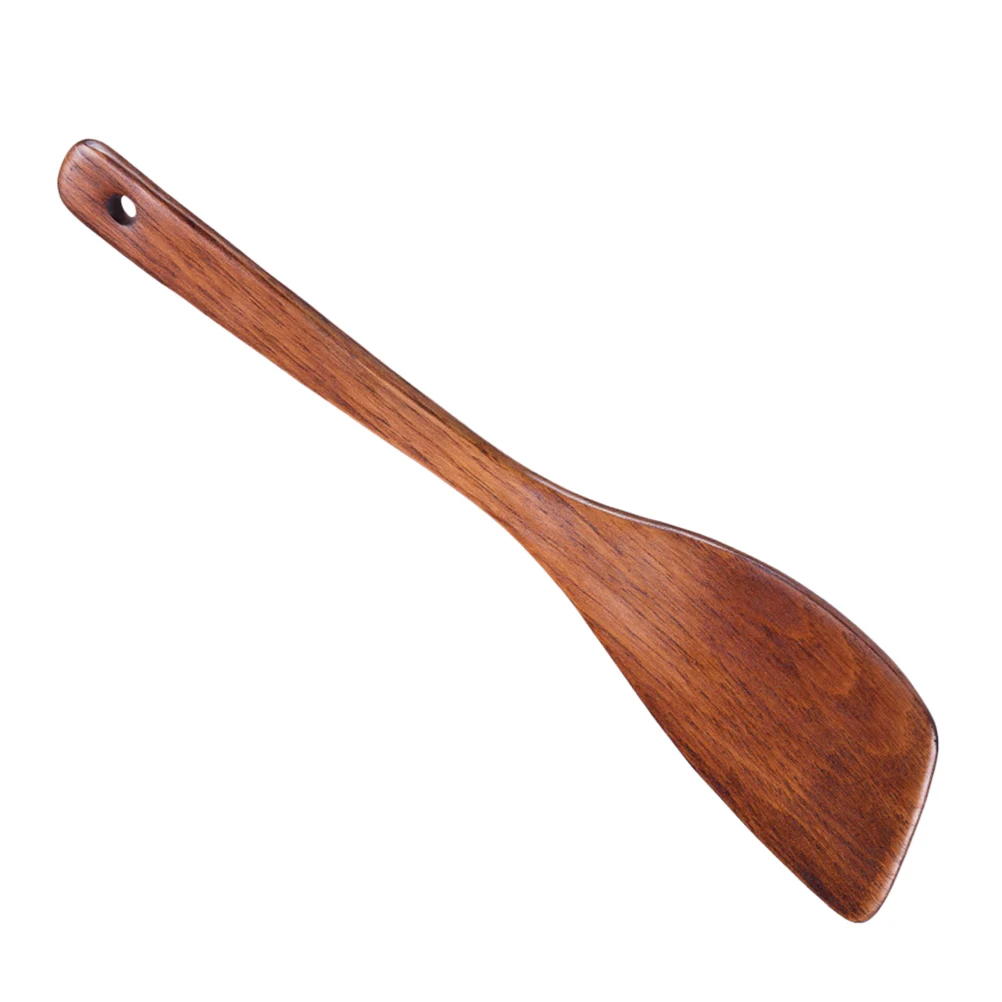 Wood Spatula Handle Kitchen Cooking Utensils Resistant High Temperature No Burr Anti Cracking Easy Wash Cloth Dry