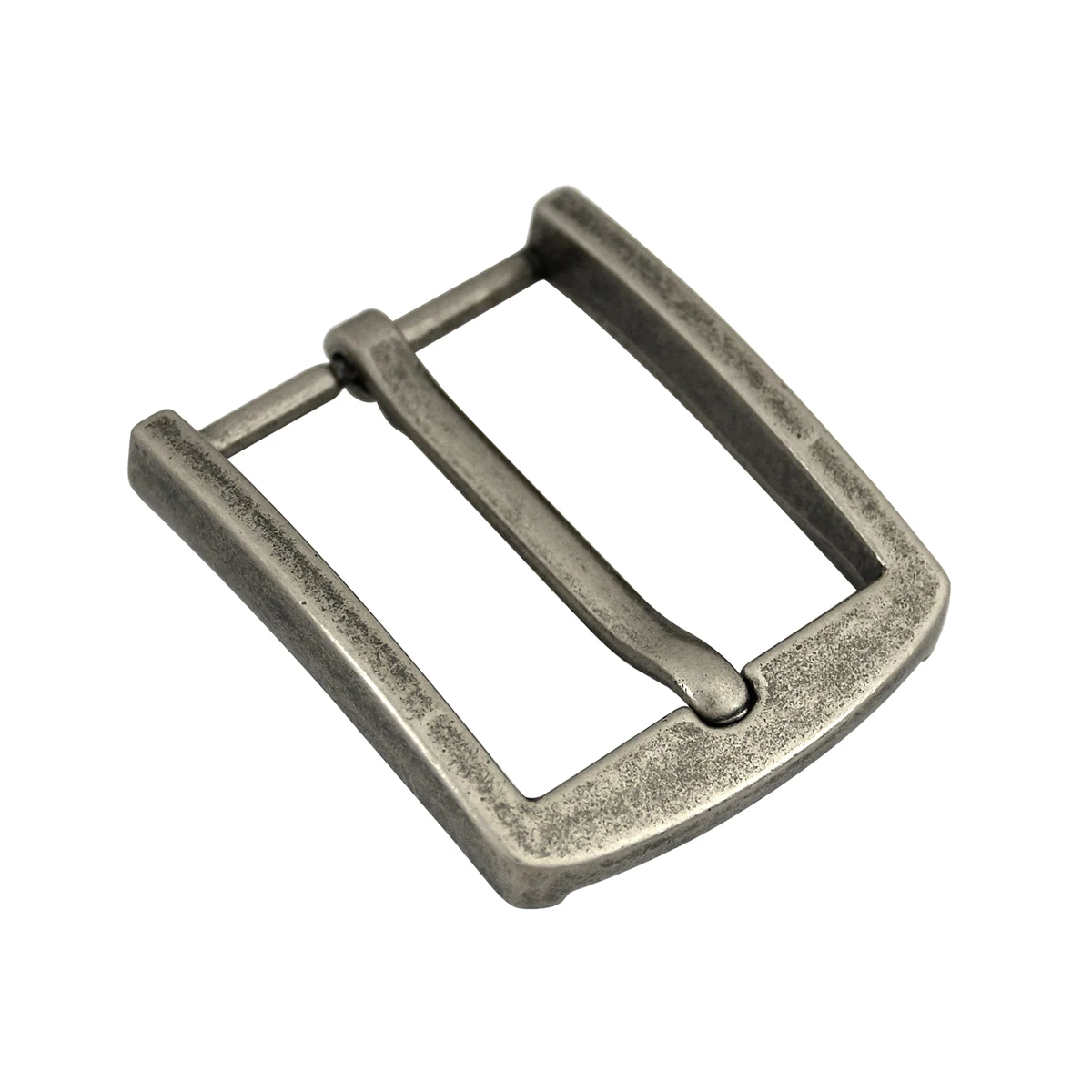 남성용 40mm 벨트 버클 1개, 합금 브러시드 핀 버클, 앤틱 실버 허리띠 벨트 부품 액세서리, 38mm 스트랩 호환