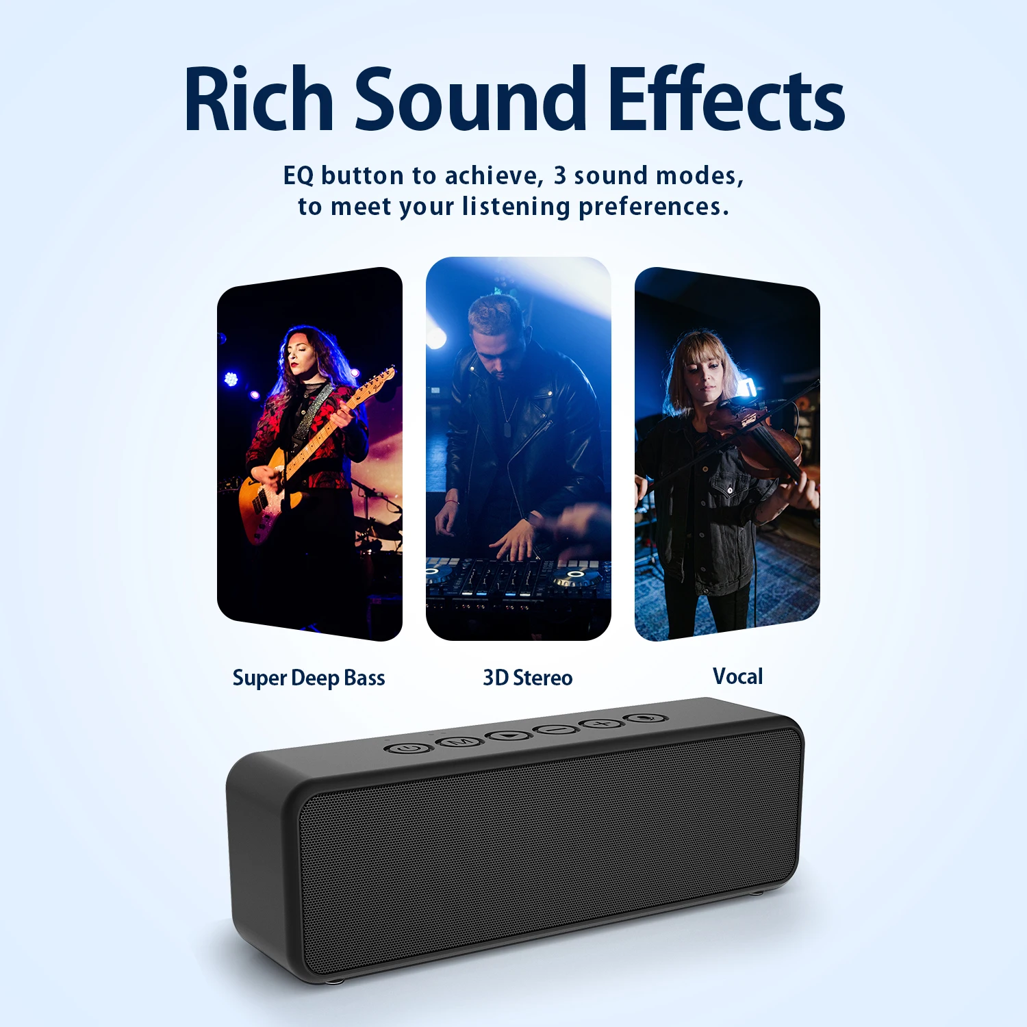 Bluetooth Speaker BOGASING M6 Portable Wireless Bluetooth Speaker 30W Better Bass 24-Hour Playtime Outdoor IPX6 Waterproof Micro SD for All Phone