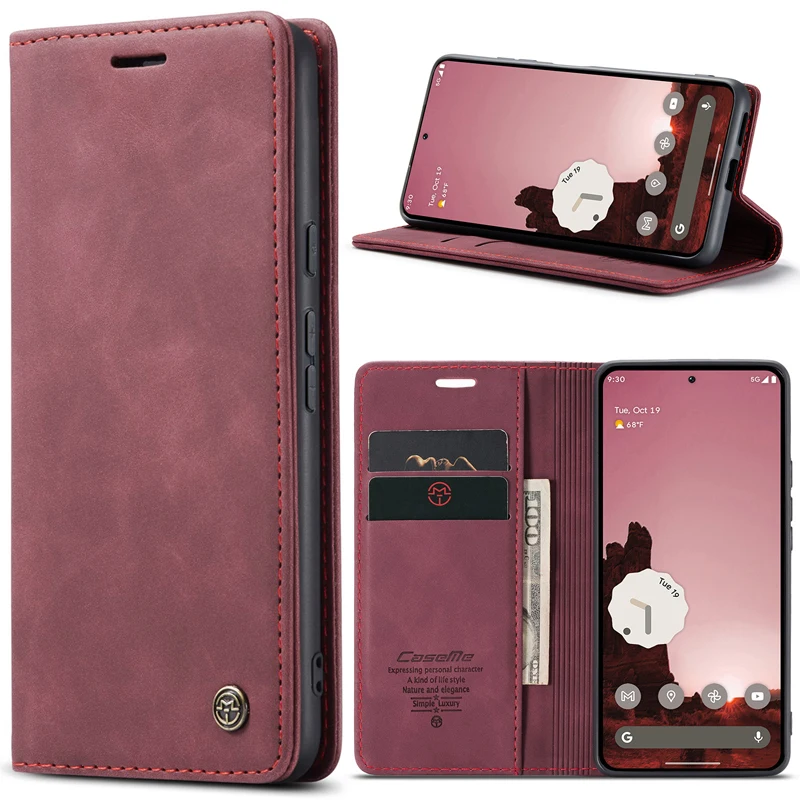 Luxury Flip Retro PU Leather Wallet Phone Case with Card Slots and Dropproof Protection