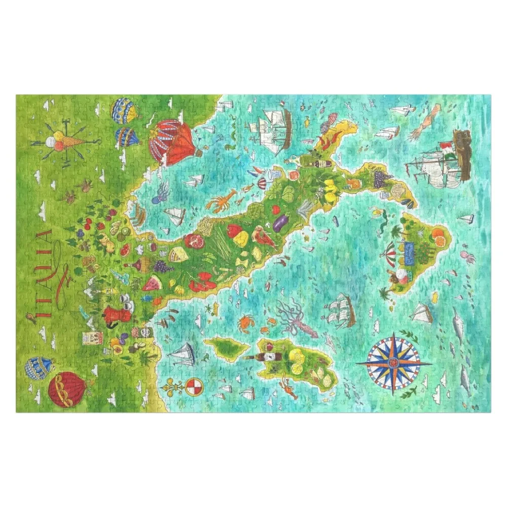 Map Italian food Jigsaw Puzzle Works Of Art Christmas Toys With Personalized Photo Puzzle