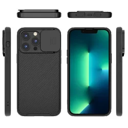Premium Magnetic Case with Push Window Lens Protection for iPhone 12 Pro Max (Black)