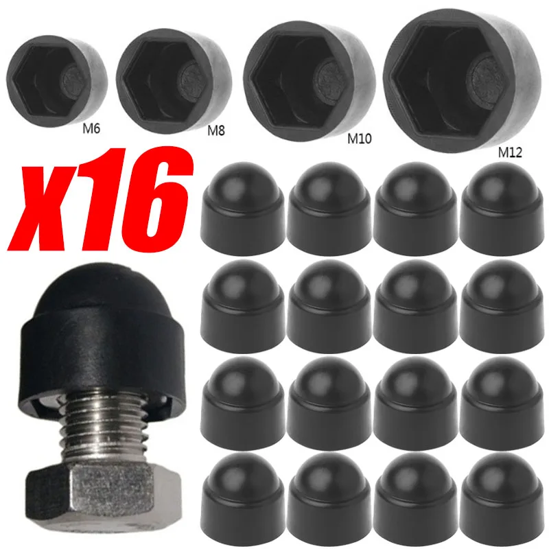 Dome Car Door Screw Protection Cap Cover Exposed Hexagon Plastic M6 M8 M10 M12 Bolt Nuts 4-16Pcs For Toyota Corolla Rav4 Yaris