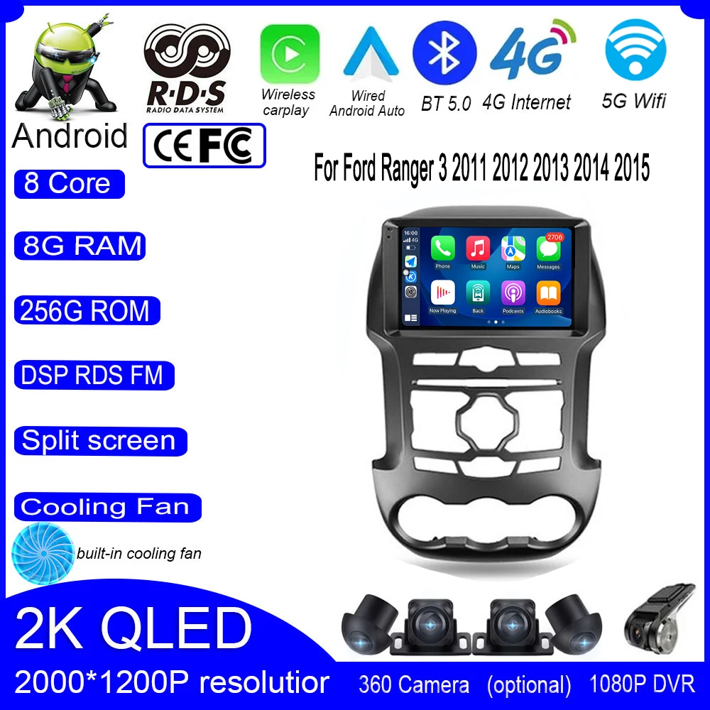 

Android 13 For Ford Ranger 3 2011 2012 2013 2014 2015 Car GPS Video Radio Carplay Player Navigation Autoradio Stereo Multimedia