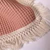Tassel Baby Blankets Newborn Waffle Cotton Baby Swaddle Blanket New Born Stroller Blanket Bedding Items Infant Nap Bed Cover 3