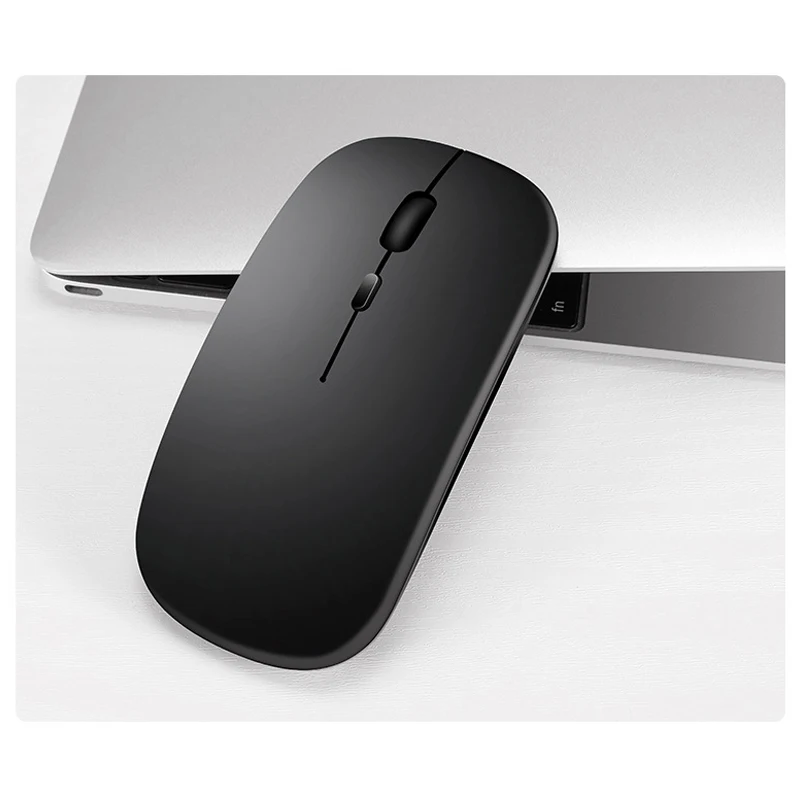 Mouse ergonômico sem fio com receptor USB, mouse fino, compatível com Bluetooth, bateria, laptop, PC, tablet, 1600DPI