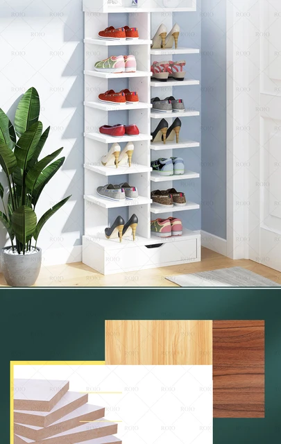 Double Row Shoe Rack scarpiera organizer Wooden Home Furniture estanteria  para zapatos For Living room Shoe Cabinet With Drawer - AliExpress