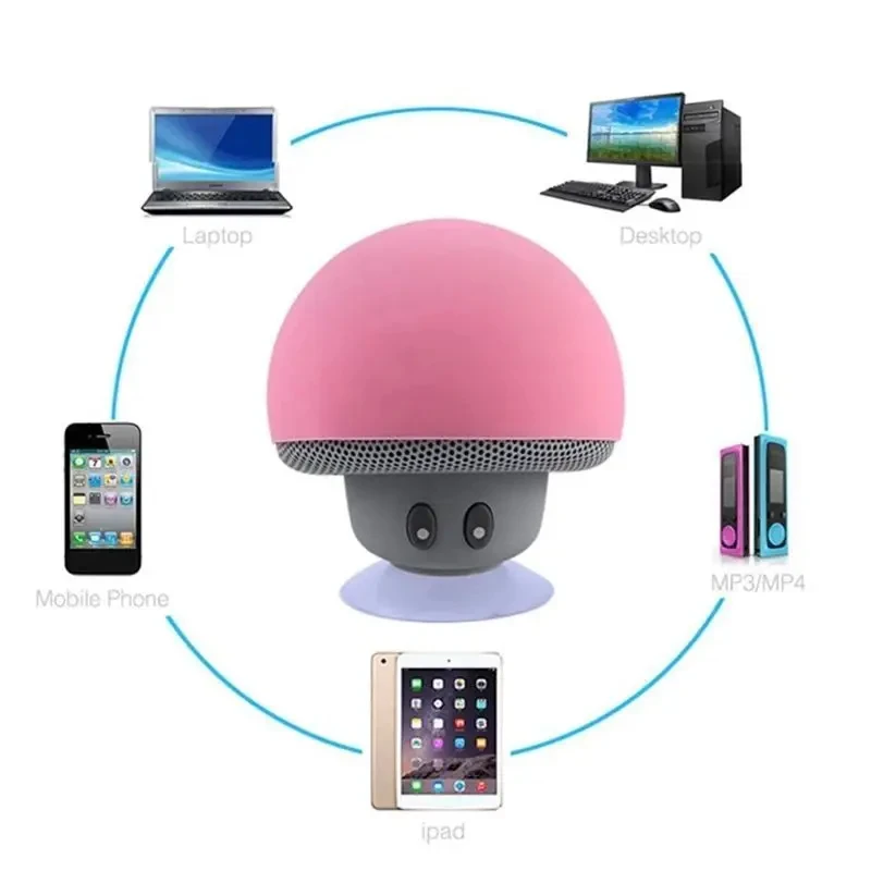 Small Mushroom Cute Style Mini Wireless Bluetooth-compatible Speaker Mp3 Music Player With Mic Waterproof bluetooth speaker mini bluetooth speaker audio speaker mini sound box