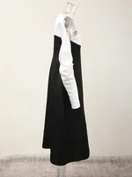 فستان نسائي أنيق بدون حمالة ، مكشوف الكتفين ، لون متباين ، حمالة رقبة غير متماثلة ، حفلة نسائية ، موضة صيفية ، فستان جديد ، 13DB4516 1