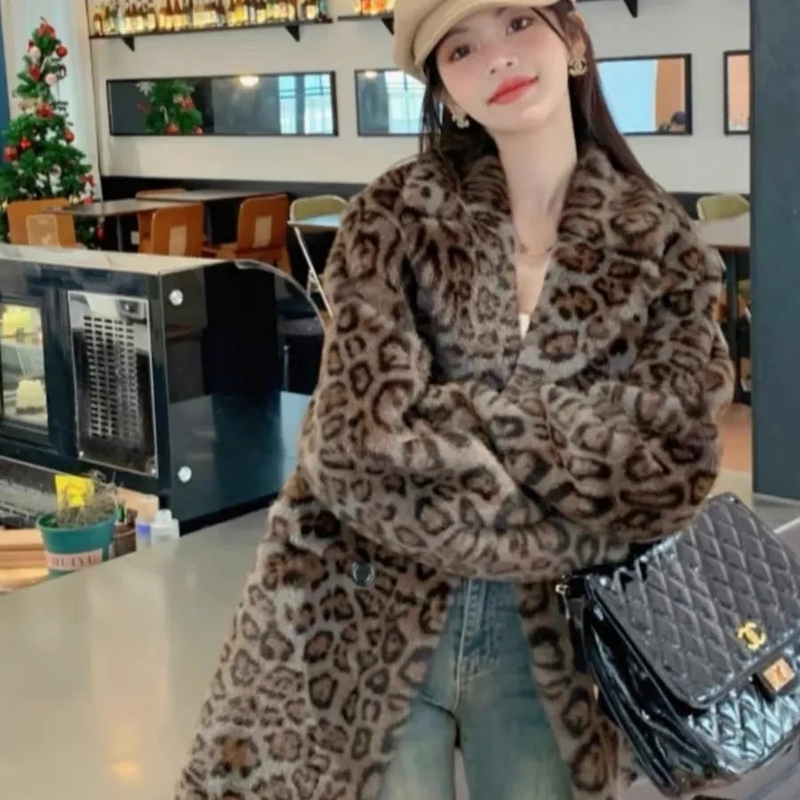 Formal Dressesy2KSenior Sense Slim Suit  2024 New Minority Leopard Print Western Clothing Coat Women'