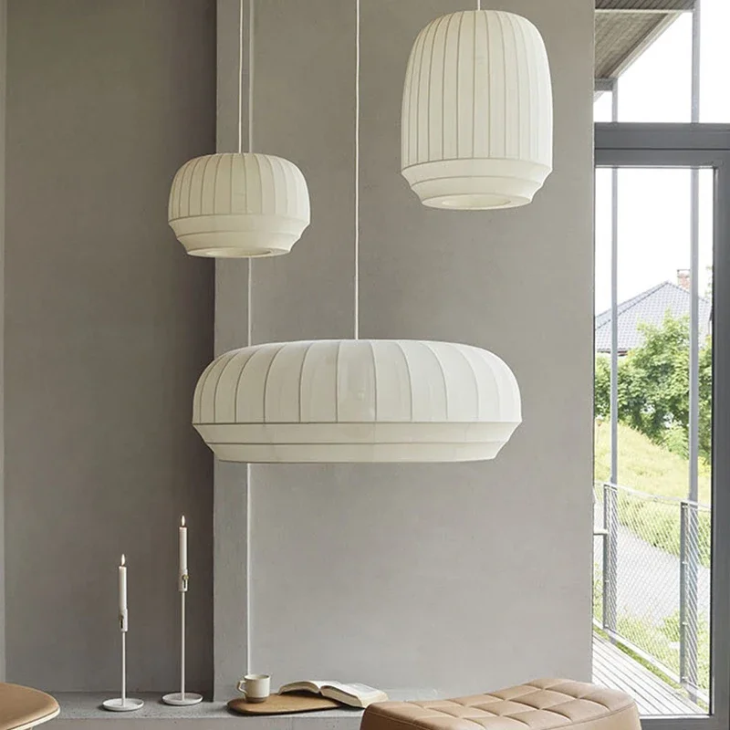 

Nordic Stretch Fabric Pendant Lights Living Room Art Light Home Decor Minimalist Chandeliers for Dining Room Coffee Shop Lamps