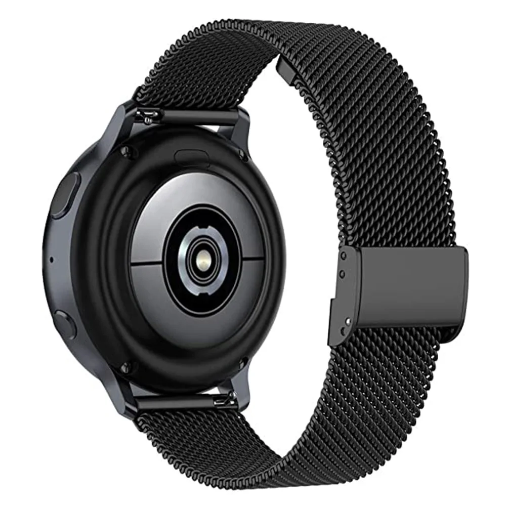 Premium Silicone Smart Watch Strap, Adjustable Wristband Bracelet, 22mm, Black
