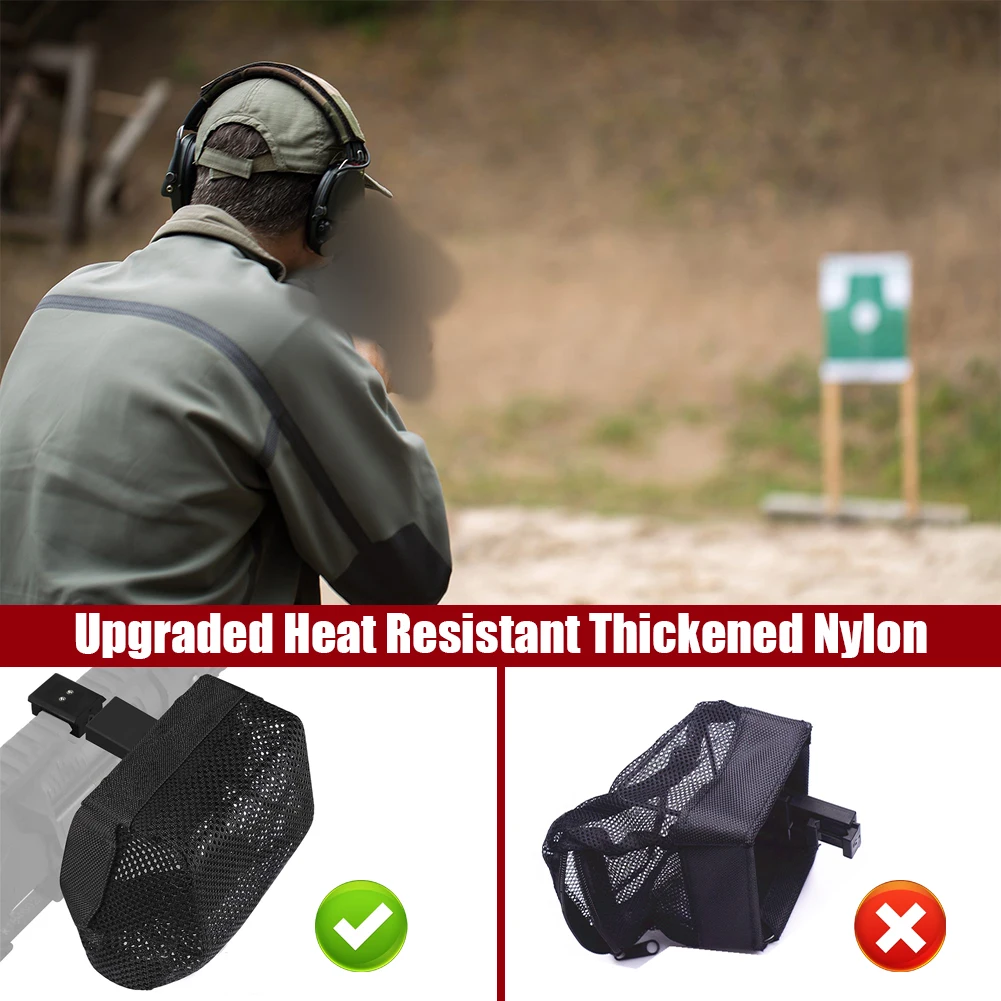 Outdoor Ammo Shell Bag Quick Release Brass Shell Catcher with Detachable Picatinny Nylon Mesh Bag for Airsoft Accessories