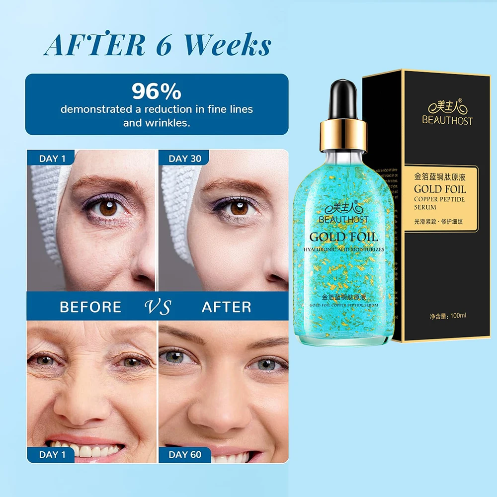 100ml Blue Copper Peptide Serum Lifting Firming Anti-wrinkle Repairs Damaged Skin Face Serum Skincare Rejuvenates Plumping