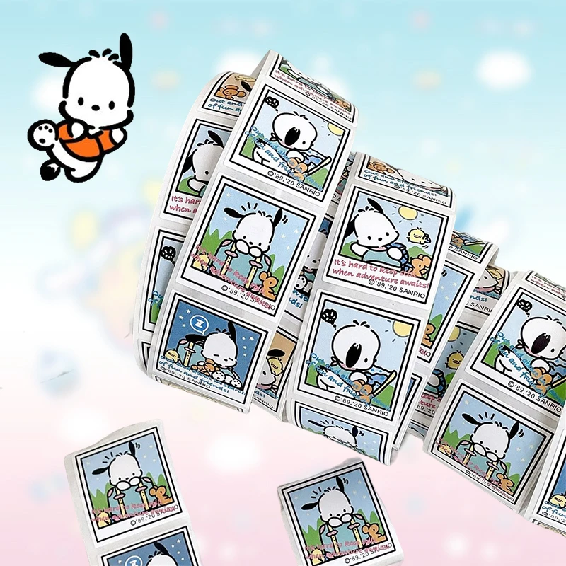 

Kawaii Pochacco Stickers Anime Sanrio Cartoon Handbook Cards Sealing Tape Cute Scrapbook Diy Decoration Toys Girls Gifts