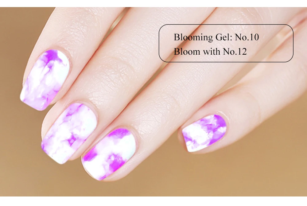 12pcs Nail Polish Watercolor Ink Blooming Gel Smudge Bubble Smoke Effect Nail Art DIY Marble Hybrid Varnish Manicure LY895-1