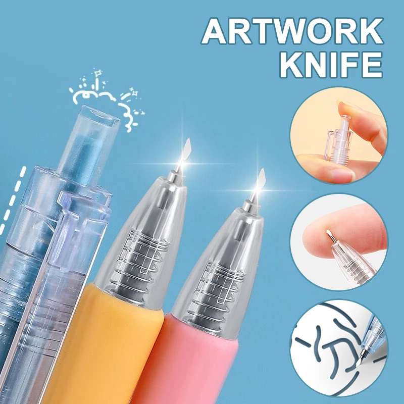 1/5/6Pcs Paper Cut Knife Pen Refill Set Art Utility Pen Knife