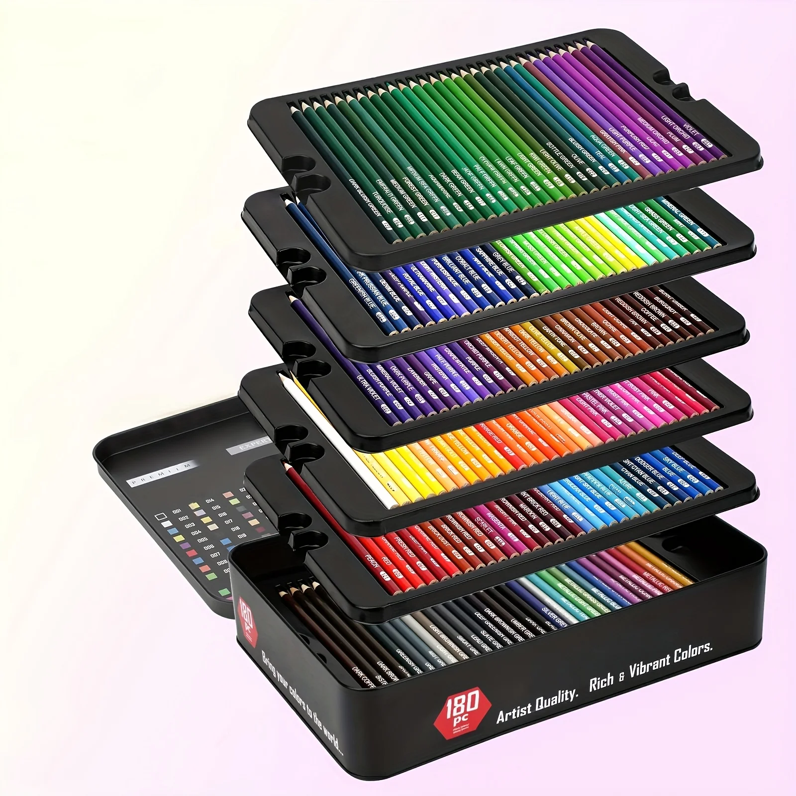 Art Supplies Buntstifte-Set | 72/120/180 Premium-Farbminen mit weichem Kern für erwachsene Künstler – Detail 7