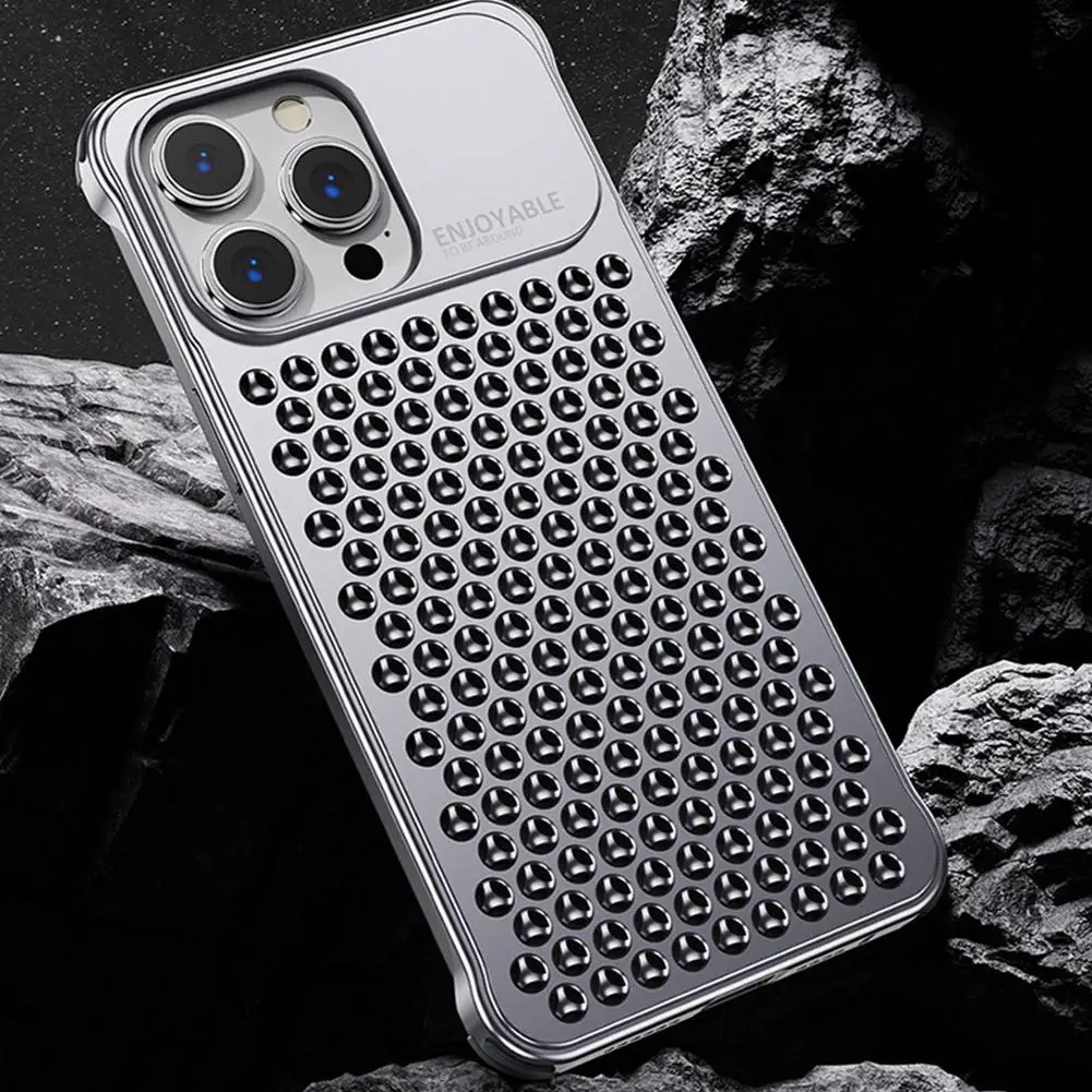 

Чехлы для телефонов iphone 15 Pro Max из алюминиевого сплава с теплоотдачей, металлический полый сотовый противоударный чехол без оправы Funda S7G3