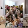 Cats Playing With Mobile Phones, Flannel Blankets, Many Cats, Office Nap Blankets, Fluffy Sofa Blankets, All Season Air Conditio