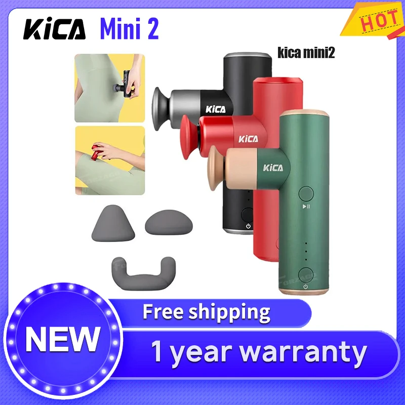 KICA Mini 2 Massage Gun Electric Body Muscle Massager Smart Physiotherapy  Fascia Gun for Fitness Sport Slimming Pain Relief Color: black, Plug Type:  Type-C