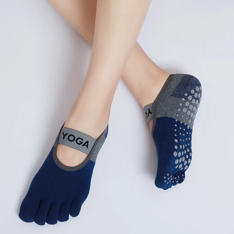 Cotton Women Yoga Sports Socks Anti-Slip Gym Fitness Breathable Cross Back Pilates Dance Sport Ankle Socks Split Toe yoga socks