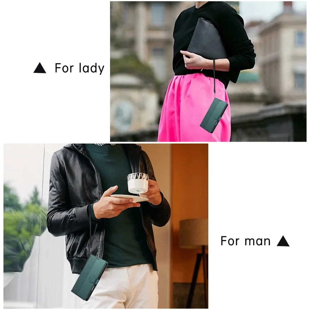 Custodia protettiva in pelle per iPhone 13 12 Mini 16 15 14 11 Pro Max XS XR 8 Plus Portafoglio con cinturino da polso e porta carte_voghion.com