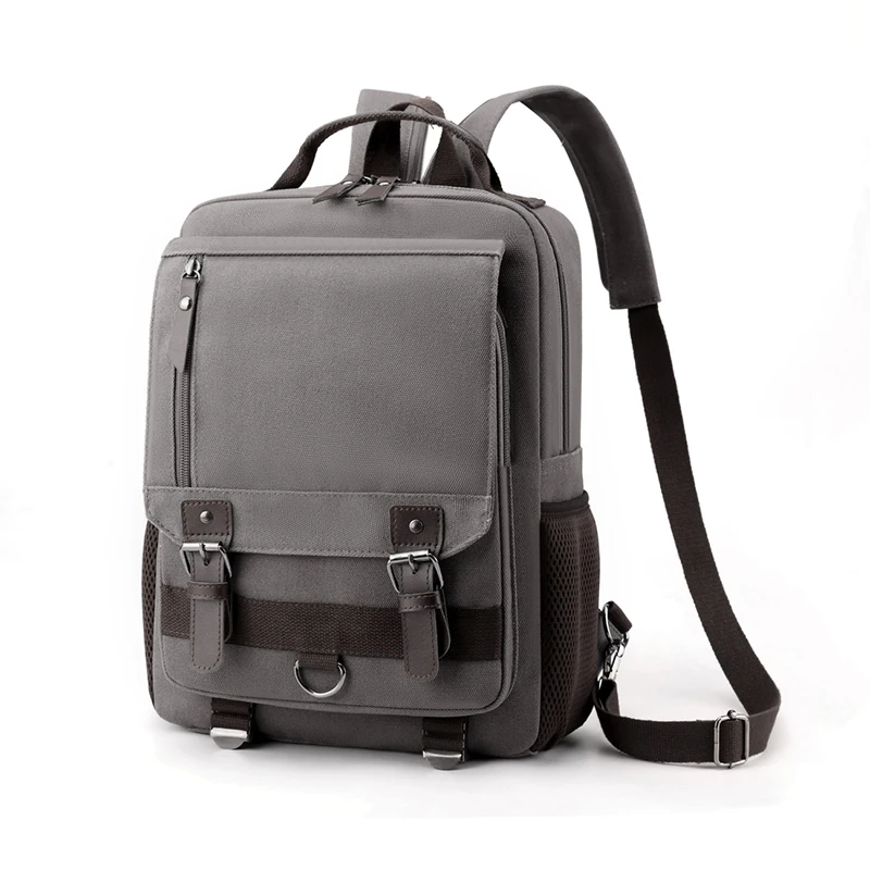 Canvas retro backpack, outdoor hiking, multifunctional, multi compartment, chest bag, side backpack