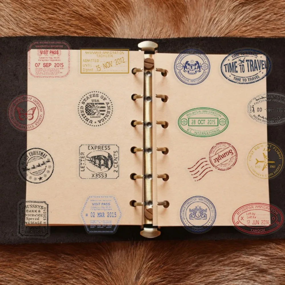 60 Stück transparente Vintage-Poststempel-Aufkleber – wasserfeste PET-Dekoration für Tagebücher, Gitarren und Notizbücher (Anime Worlds Store) – Detail 8