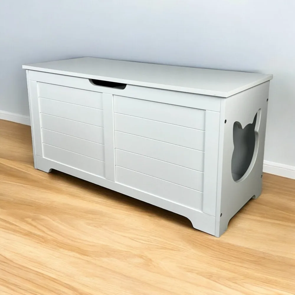 39.4" Top open Cat Litter Box Enclosure Furniture, Cat Washroom, Hidden Litter Box Cover, Cabinet for Large
