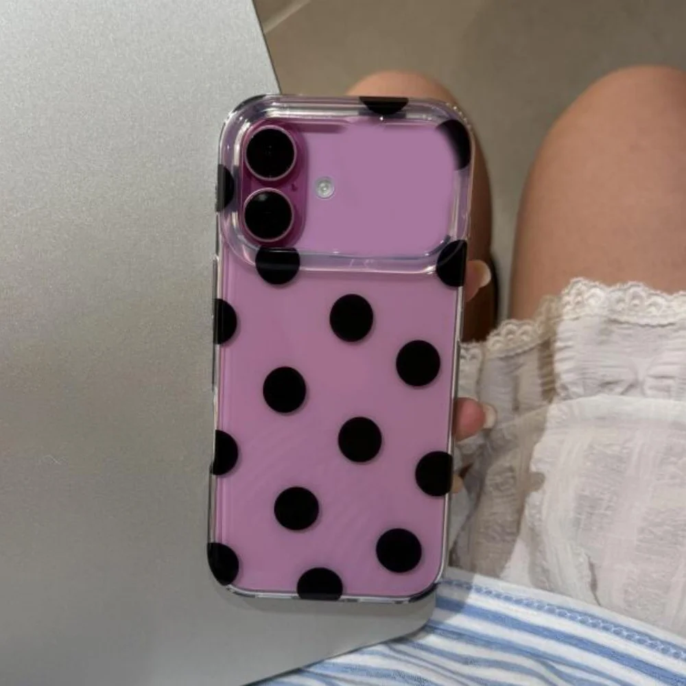 Elegant Black Polka Dot Minimalist Phone Case – Stylish Gift