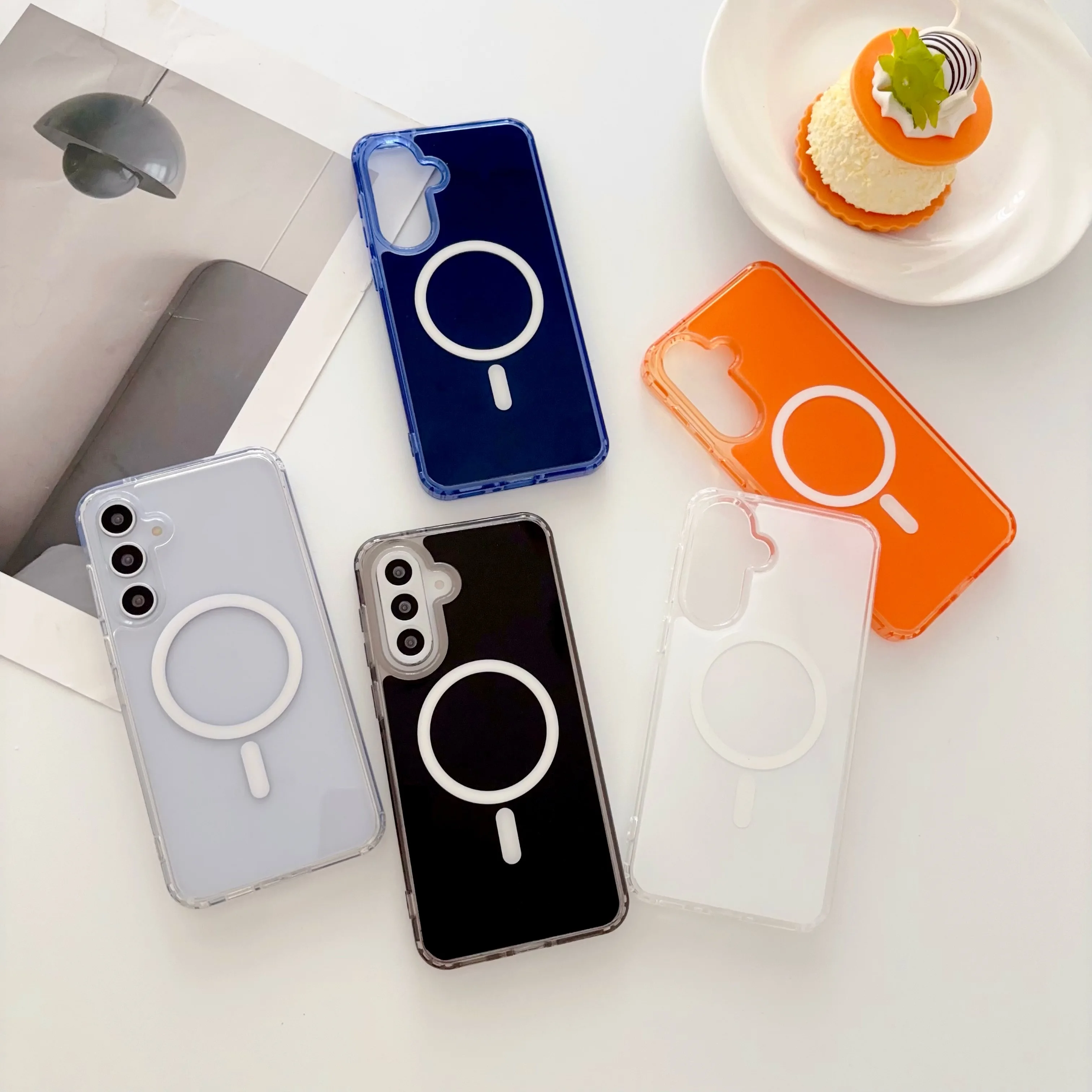 Hybrid Shockproof Magnetic Phone Case with Slim Hard PC Back Cover