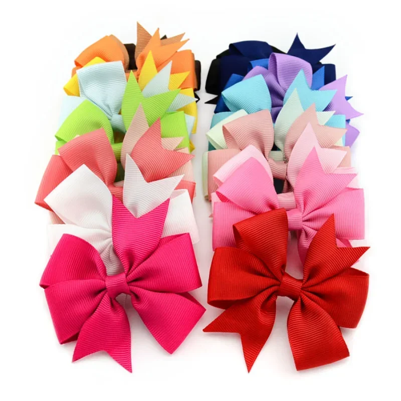 Candy Colors Solid Grosgrain Ribbon Bows Clips Hairpin Girl's Hair Bows Boutique Hair Clip Kids Headware Kids Hair Accessories 2