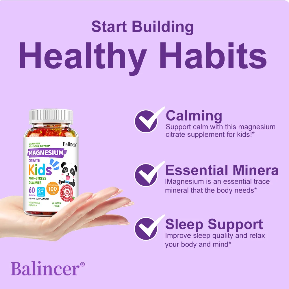 Magnesium Citrate Gummies - Calming, Anti-stress, Promote Healthy Sleep, Improve Memory, Concentration, Nutritional Supplement 11 Sc414cf67ac66462b994a36c073e5f8fep