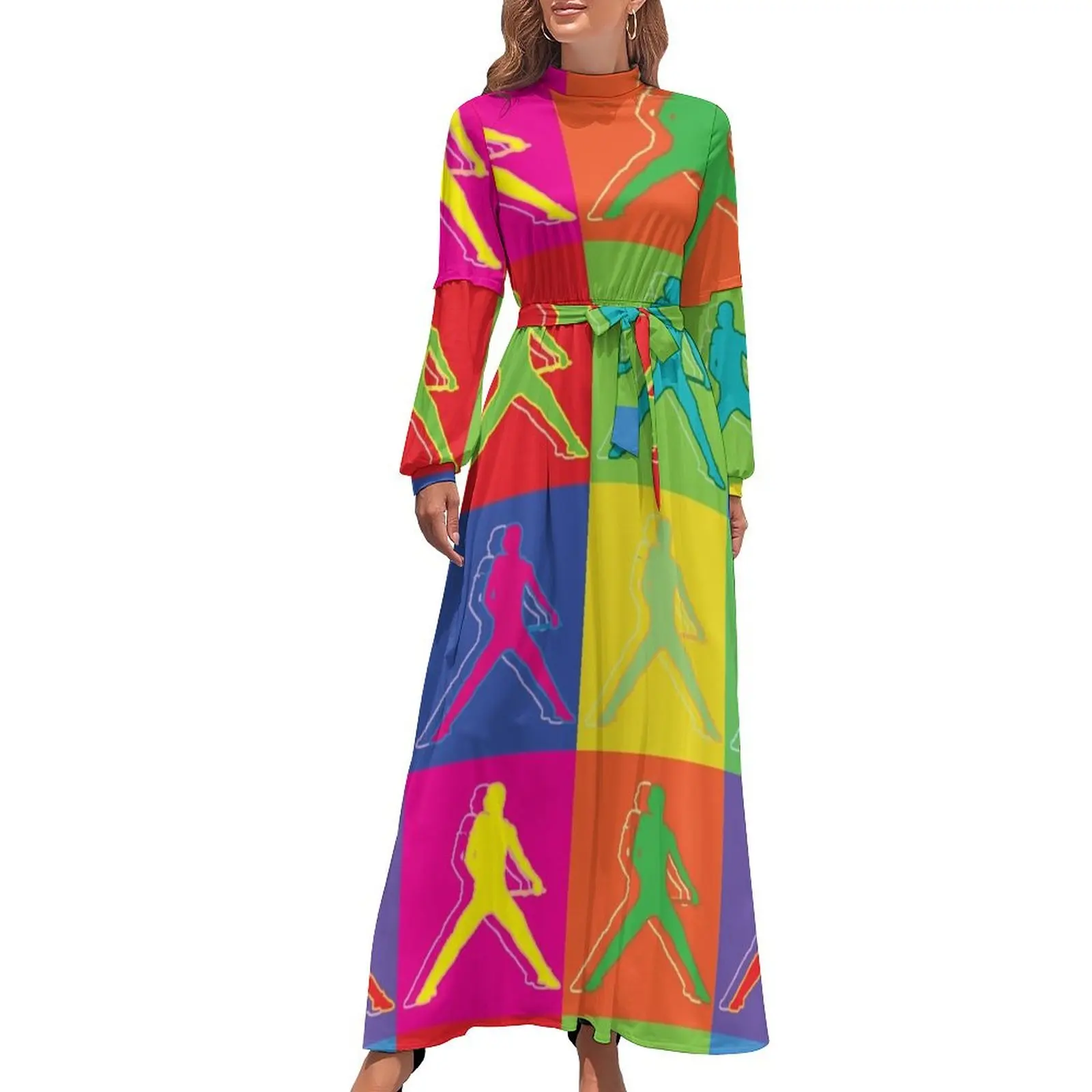 thumbnail image 1 of Vestido largo Pop Art, vestido de fiesta, vestidos de novia para fiestas, vestido de verano para uso diario, 1 of 5
