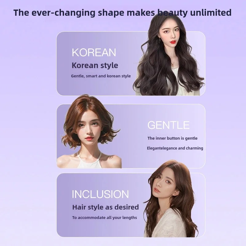 Portable 32mm Large Wave Lazy Curler with Wireless Charging and Automatic Dormitory Electric Curler