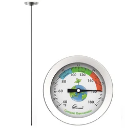 Stainless Steel Compost Soil Thermometer with 20cm Probe - Temperature Monitor (The earth waterproof)