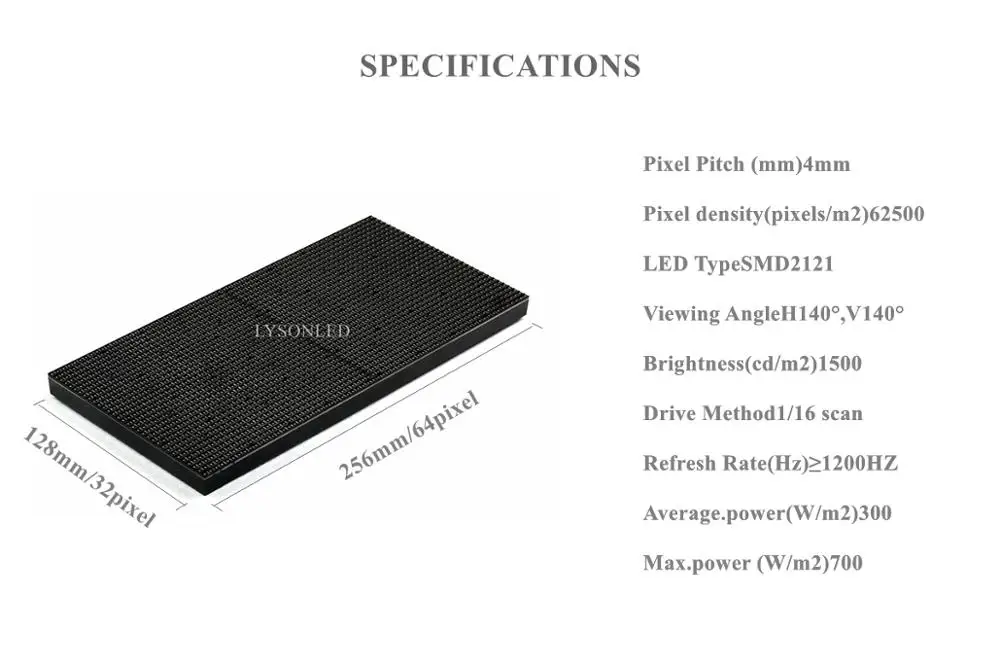 2 pcs/lot Indoor P4 SMD Full Color 64x32 Pixels LED Panel Black Lamp 256mmx128mm led modules,led module,led panel light