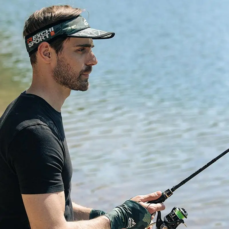 Sun Hats Fishing Hats Sun Visor Hat Summer Visors Empty Top Baseball Sun Sweat-Absorbent Sunhats Protection Hats For Sports Fishing