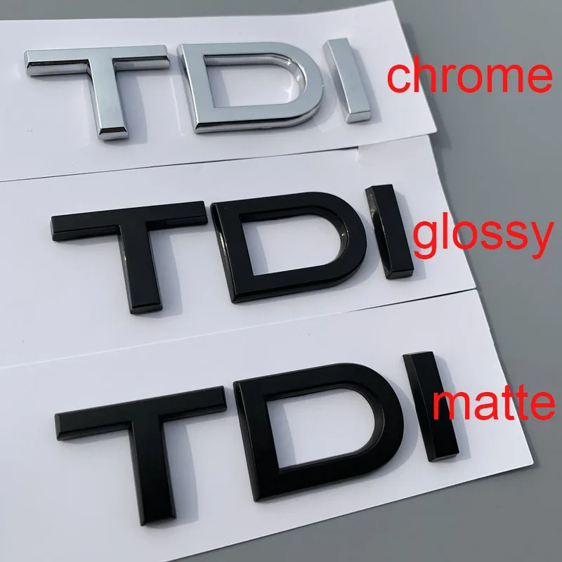 

1X Chrome glossy black ABS TDI car rear Emblem sticker for Audi A1 A3 A4 A5 A6 A6L A7 A8 S3 S6 Q3 Q5 Q7 TT S RS