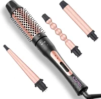 4 in 1 Curling Iron Equipped With Electric Hair Brushes Hot Air Comb Fast Heating Up Crimper Wand Curler Salon Curly Hair Iron 1