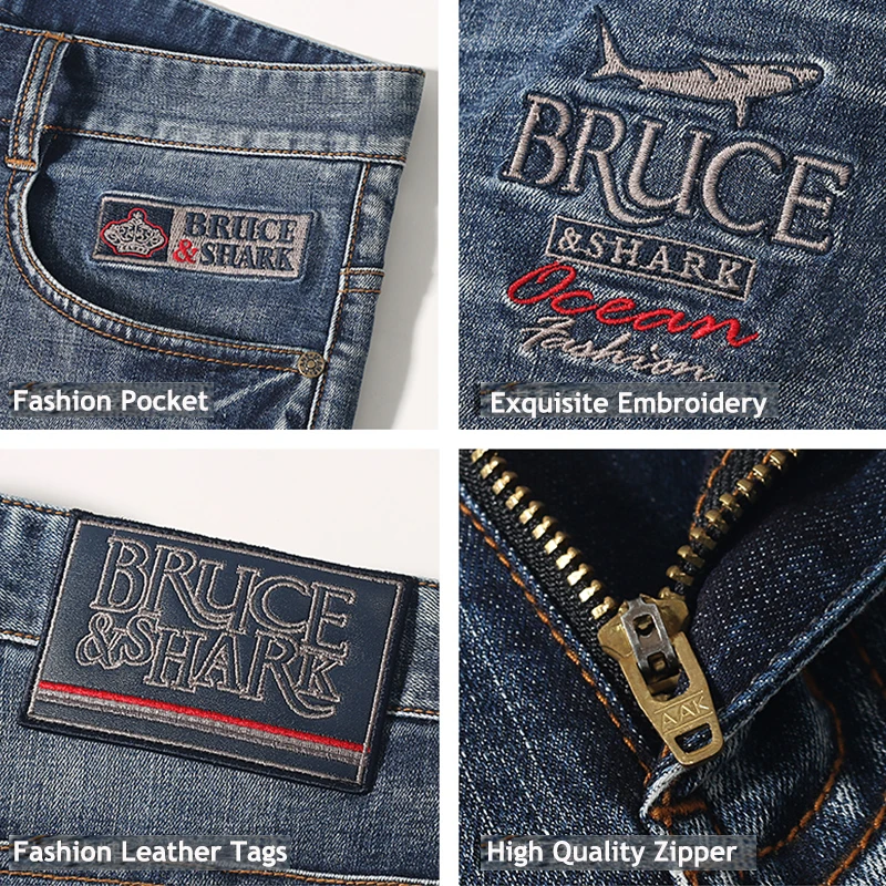 New Summer Mid Waist Jeans Shorts For Men Thin Stretch Straight Cotton Men's Shorts Fashion Knee Lenght Denim Short Big Size 40